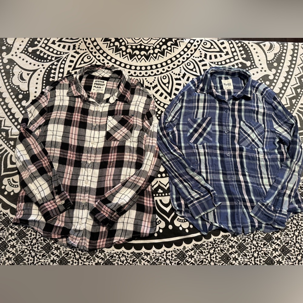 Girls button down flannels